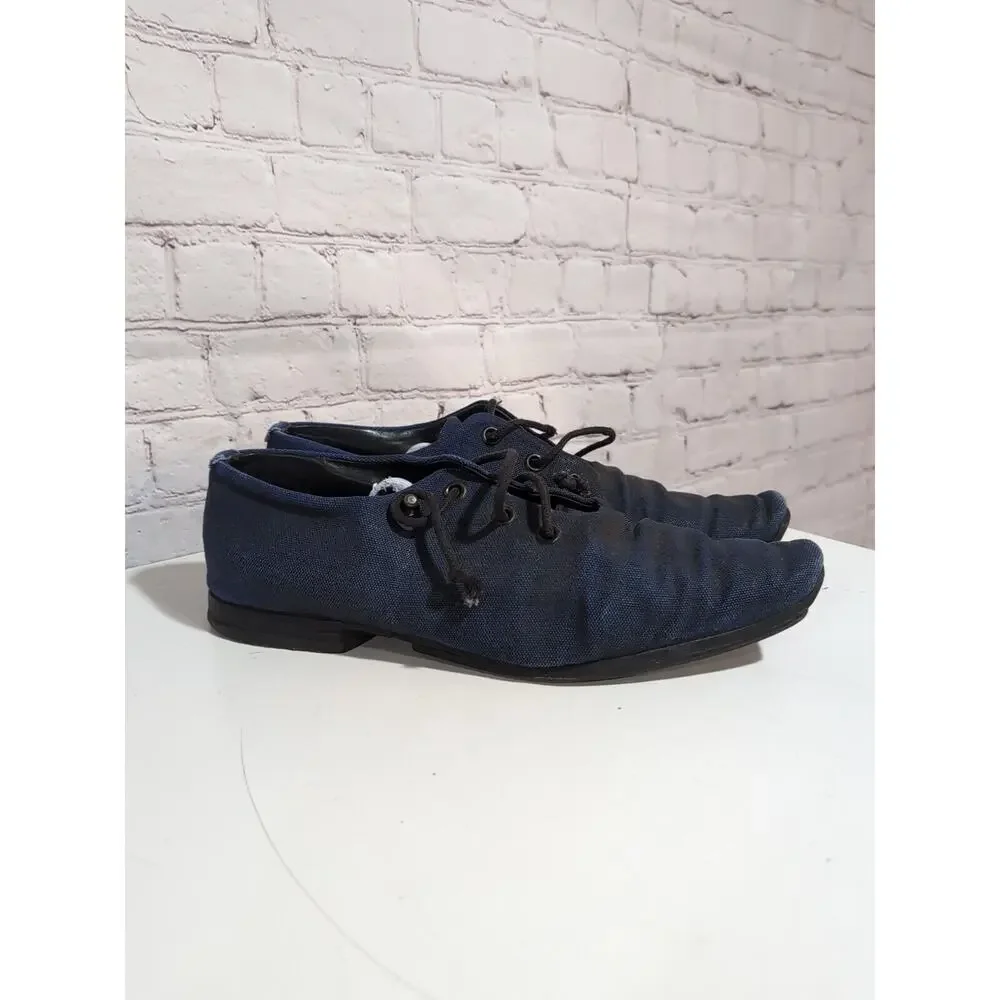 Alexander Fielden The Philosopher Handmade Denim Leather Avant Garde Shoe Sz 41